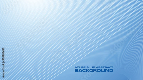 Azure Blue abstract background with curve line for backdrop or presentation