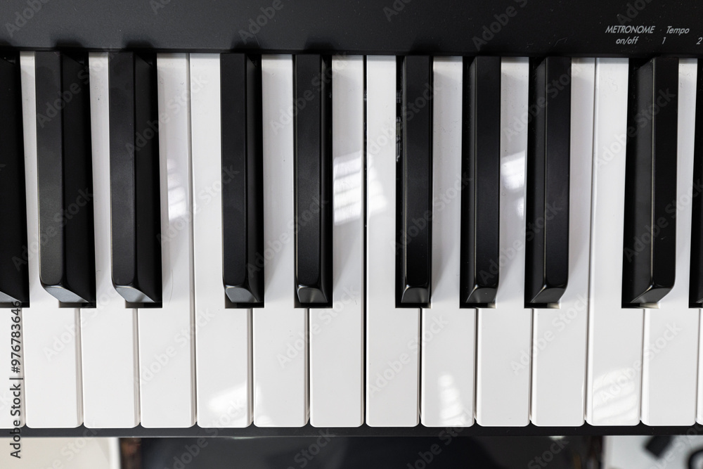 Closeup of black and white piano keyboard Closeup of black and white piano keyboard