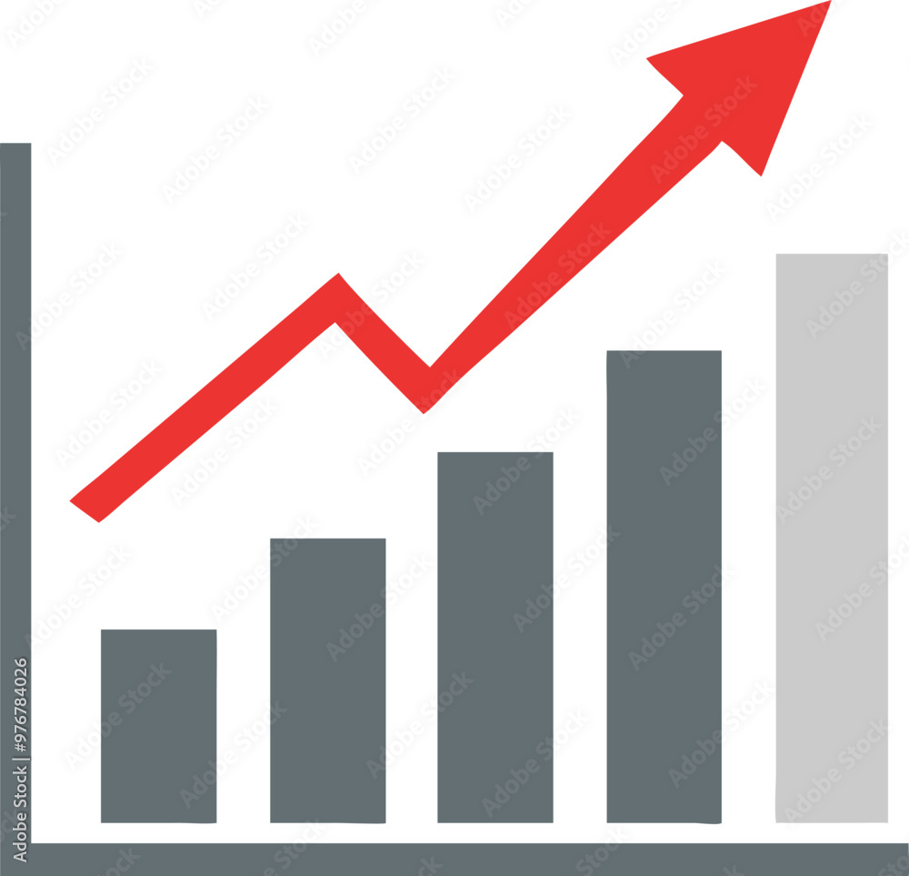Fototapeta premium Bar Chart Vector Icon. Flat icon isolated on the white background. Editable EPS file. Vector illustration.