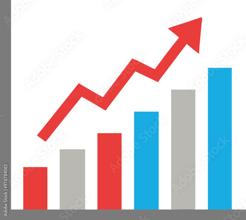 Bar Chart Vector Icon. Flat icon isolated on the white background. Editable EPS file. Vector illustration.