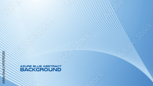 Azure Blue abstract background with curve line for backdrop or presentation