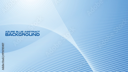 Azure Blue abstract background with curve line for backdrop or presentation