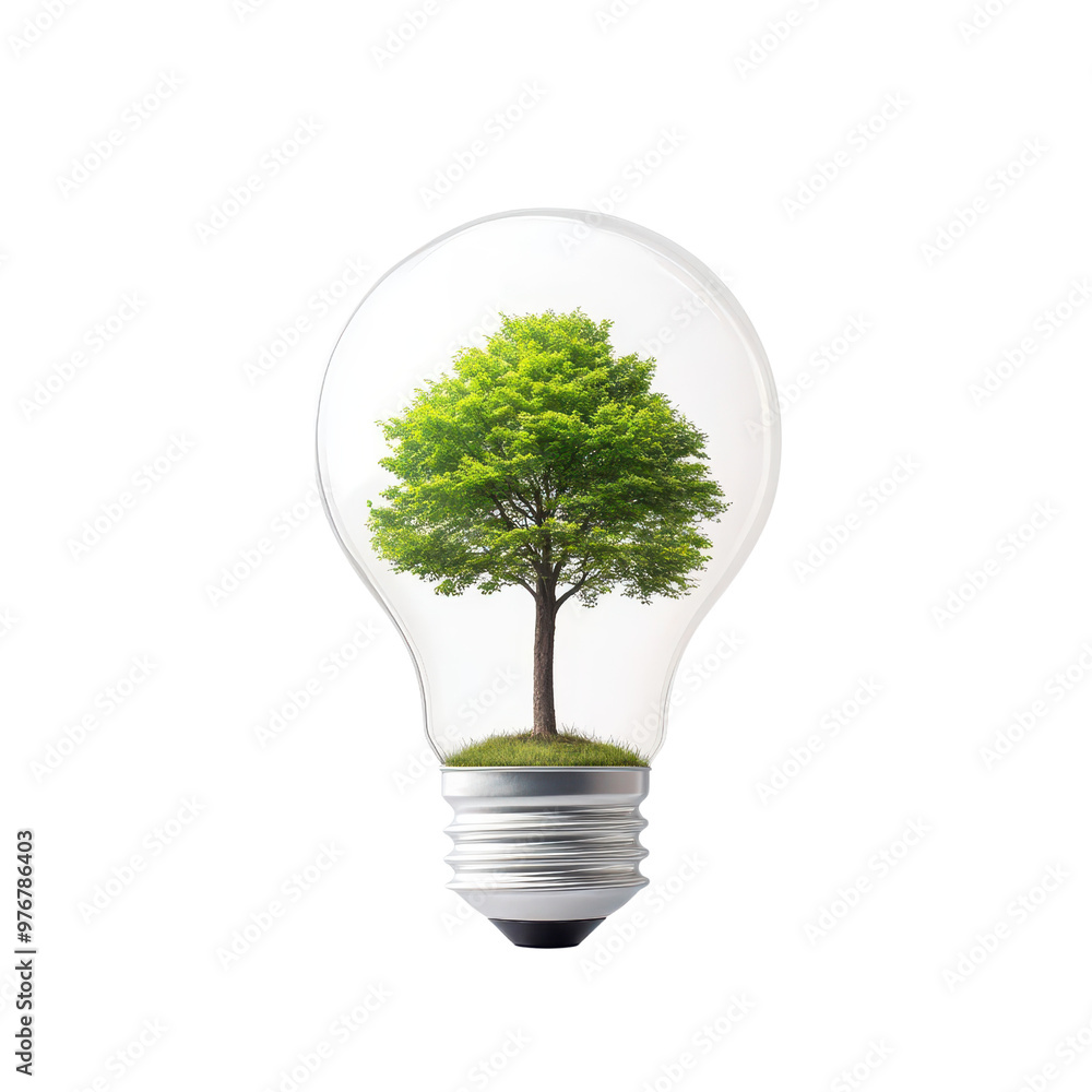 A creative concept showcasing a tree growing inside a light bulb, symbolizing eco-friendly ideas and sustainability. A creative concept showcasing a tree growing inside a light bulb, symbolizing eco-friendly ideas and sustainability.