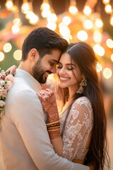 happy indian couple on their wedding
