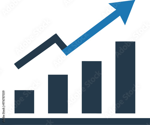 Bar Chart Vector Icon. Flat icon isolated on the white background. Editable EPS file. Vector illustration.