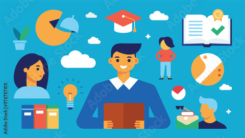 Educational and self development concept illustration