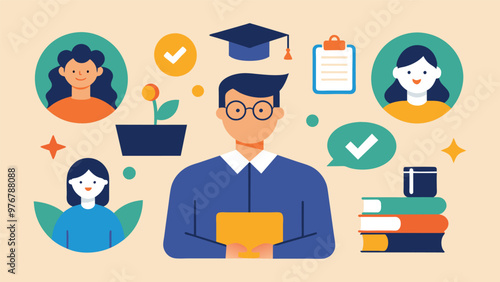 Educational and self development concept illustration