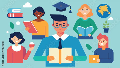 Educational and self development concept illustration