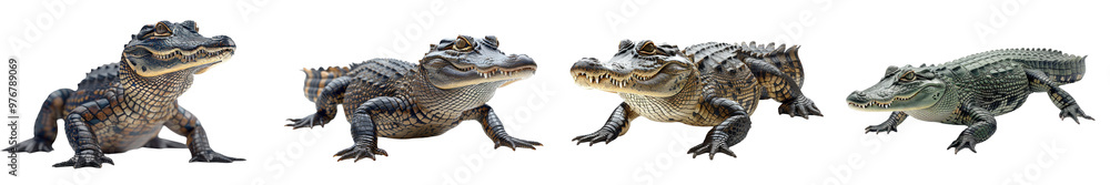 Naklejka premium A high-quality image of a crocodile, emphasizing its strength and predatory nature.