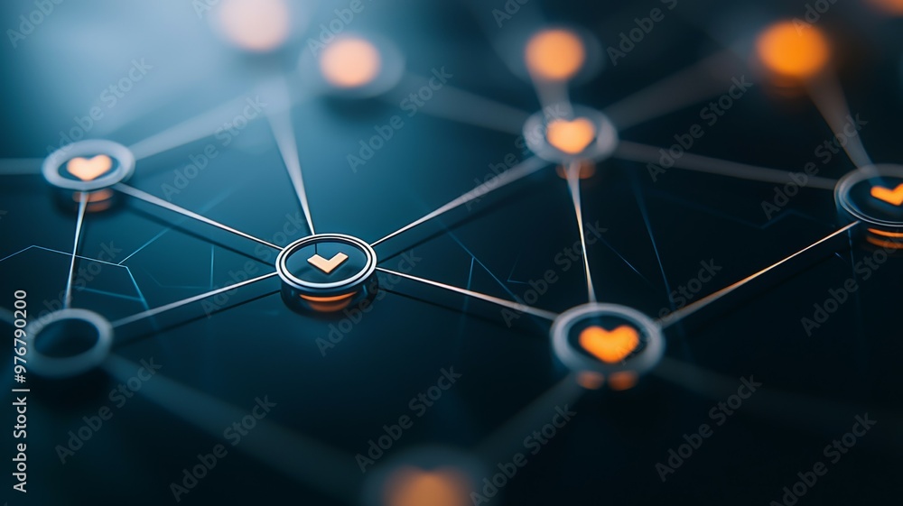 A network of lines with a heart in the middle A network of lines with a heart in the middle