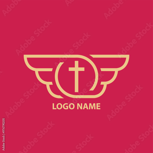 church logo. Christian cross logo vector photo