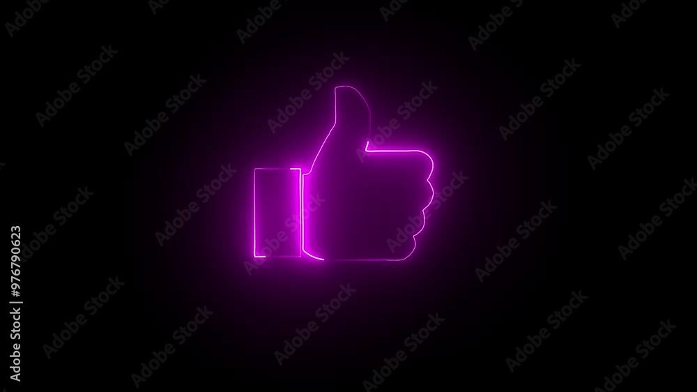 Neon Facebook like icon. Social media like increasing with shiny, glowing neon light. Animated like react icon with pink color glowing neon effect. Neon Facebook like icon. Social media like increasing with shiny, glowing neon light. Animated like react icon with pink color glowing neon effect.