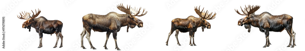 Fototapeta premium A high-quality image of a moose, emphasizing its size and antlers.