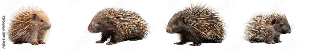 A high-quality image of a porcupine, highlighting its quills and unique defense. A high-quality image of a porcupine, highlighting its quills and unique defense.