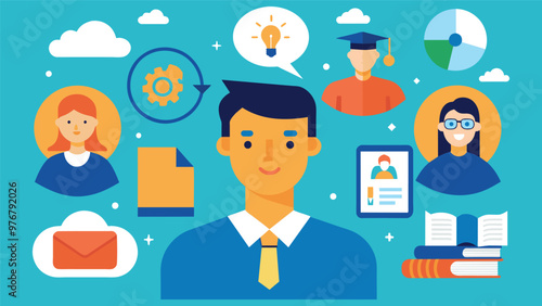 Educational and self development concept illustration