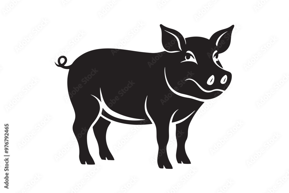 Pig silhouette vector illustration, Pig silhouette vector, Pig silhouette Pig silhouette vector illustration, Pig silhouette vector, Pig silhouette