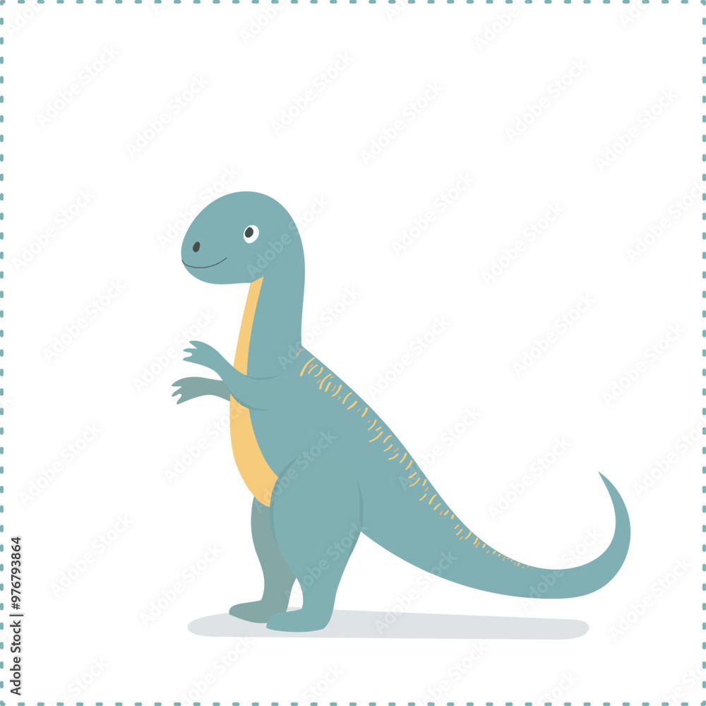 Naklejka premium Cartoon illustration of a cute dinosaur with spikes, perfect for children's projects