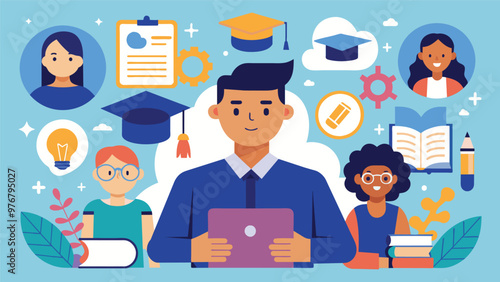 Educational and self development concept illustration