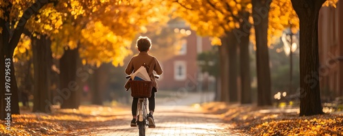 Teenage Student Cycling to ...
