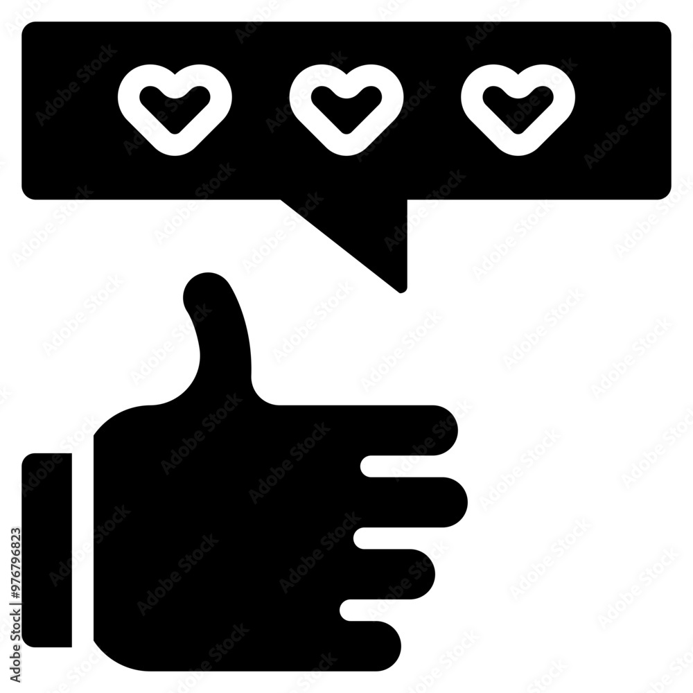 Like Solid Icon Design Vector Like Solid Icon Design Vector