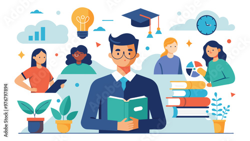 Educational and self development concept illustration