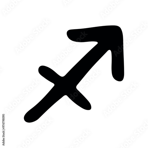 Hand drawn sagittarius zodiac sign Esoteric symbol doodle Astrology clipart Element for design