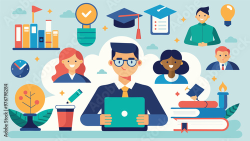 Educational and self development concept illustration