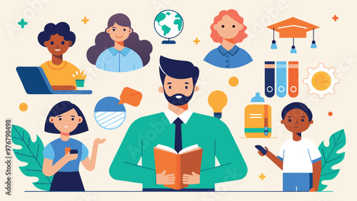 Educational and self development concept illustration