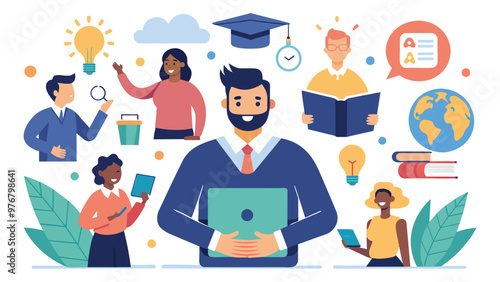 Educational and self development concept illustration