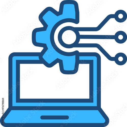 Technology Blue Icon Design Vector