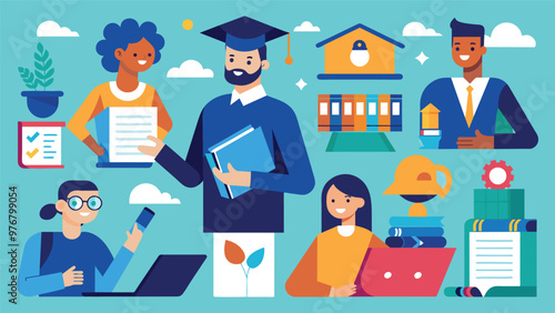 Educational and self development concept illustration