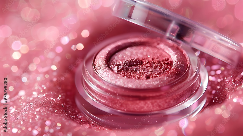 A gorgeous pink eyeshadow container A gorgeous pink eyeshadow container