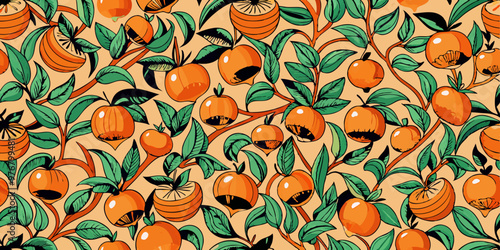 orange seamless pattern textile vector 