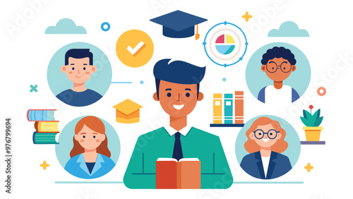 Educational and self development concept illustration