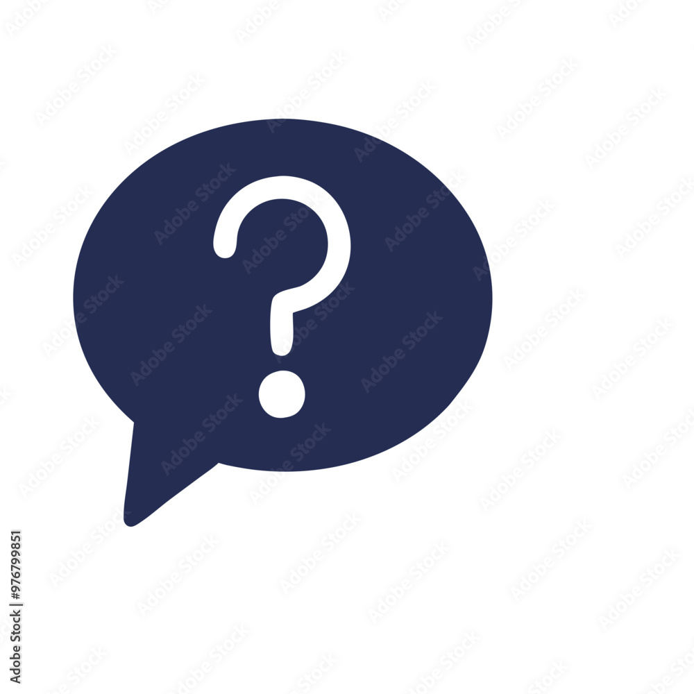 Dark speech bubble icon with question mark on gray background Dark speech bubble icon with question mark on gray background