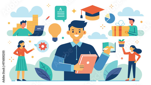 Educational and self development concept illustration