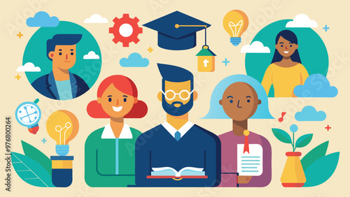 Educational and self development concept illustration