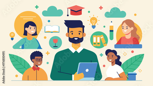 Educational and self development concept illustration