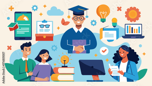 Educational and self development concept illustration