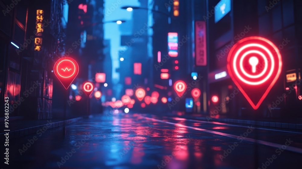 Augmented Reality Navigation in a Virtual Cityscape with Location Pins. Augmented Reality Navigation in a Virtual Cityscape with Location Pins.