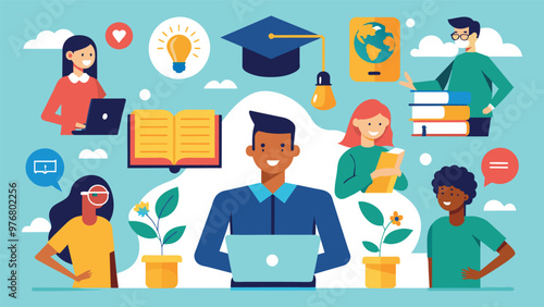 Educational and self development concept illustration