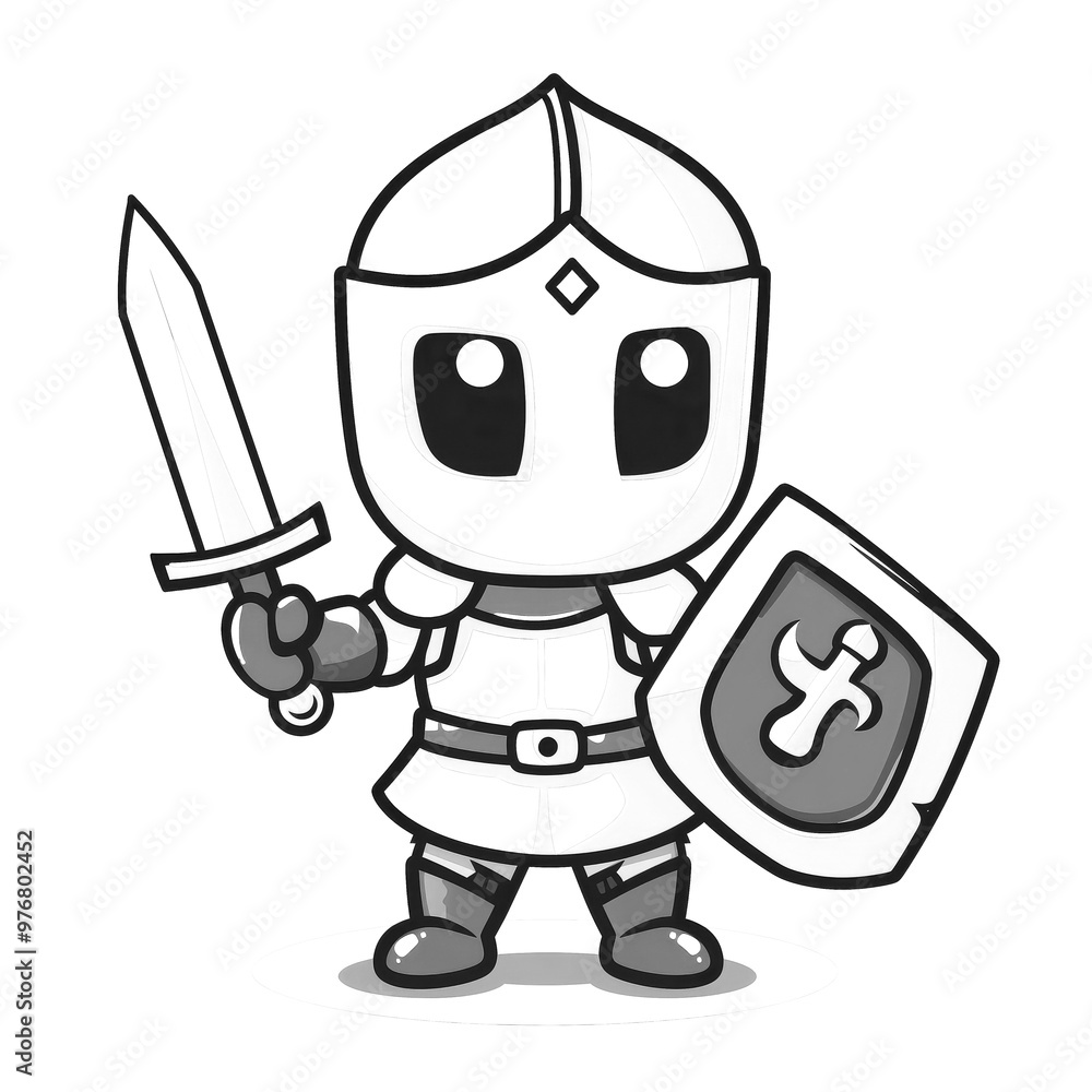 Kids Coloring Page: Knight's Castle - Line Art Kids Coloring Page: Knight's Castle - Line Art