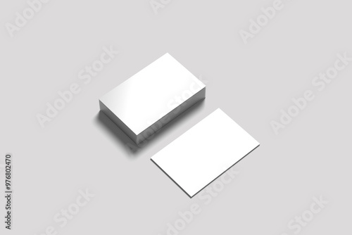 Textured business card mockup on a grey background. 85x55 mm. photo