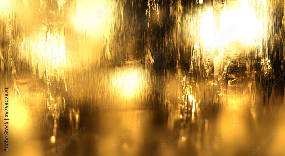 Naklejka premium Golden vertical light streaks and reflections