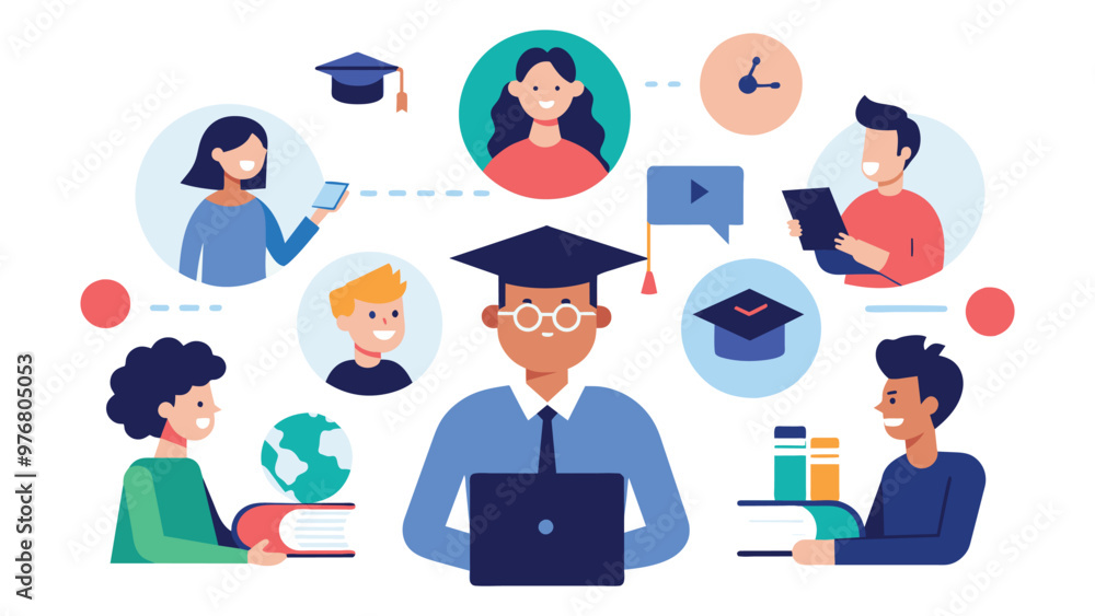 Educational and self development concept illustration Educational and self development concept illustration