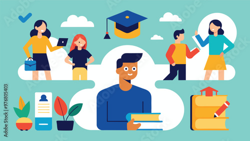 Educational and self development concept illustration