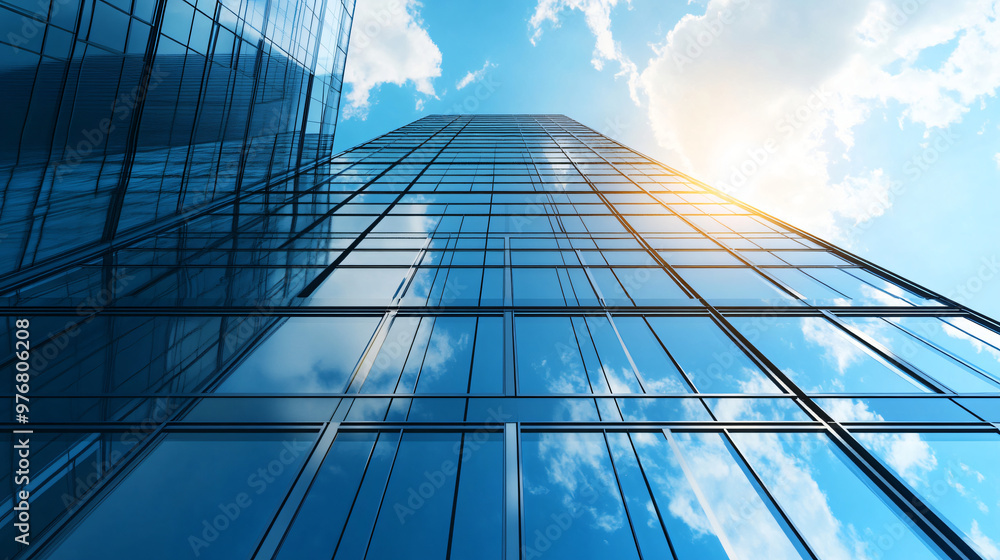 A sleek modern high-rise office building with energy-efficient design. A sleek modern high-rise office building with energy-efficient design.