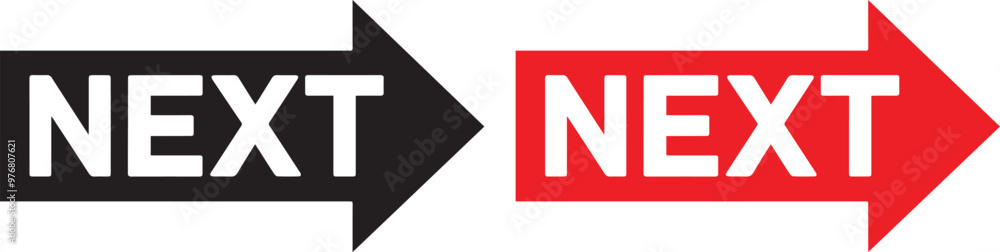 Next Text typography arrow sign on white background Next Text typography arrow sign on white background