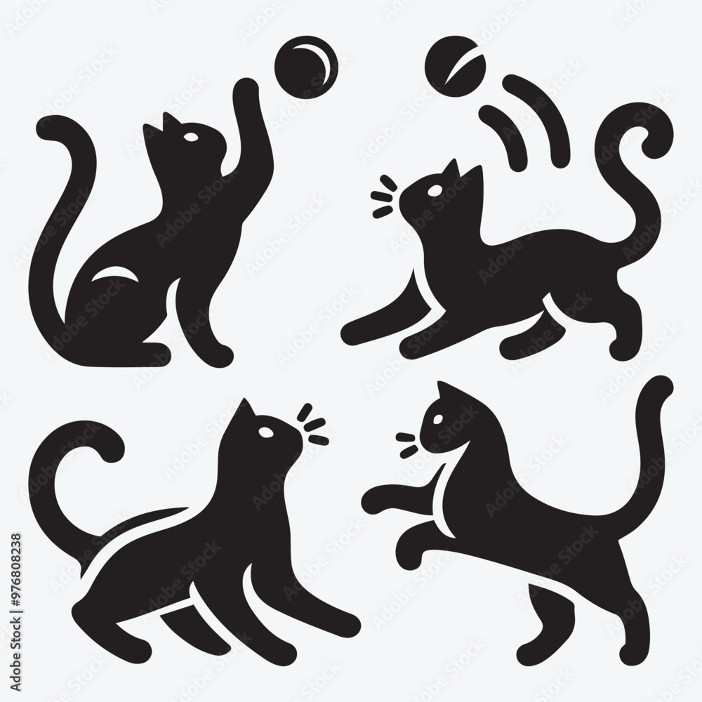 Cat Silhouette Bundle Clip Art Vector Illustration for Animal Lovers Cat Silhouette Bundle Clip Art Vector Illustration for Animal Lovers