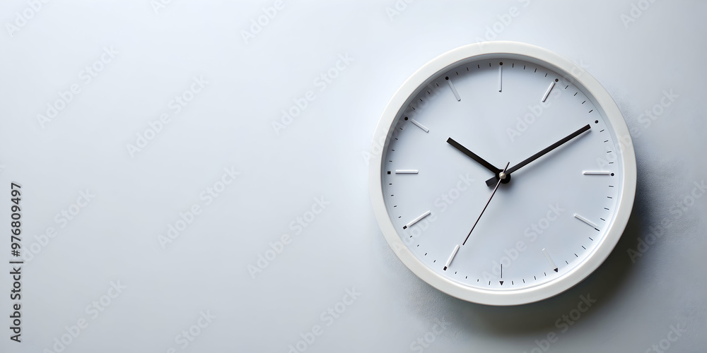 A white clock face with sleek black hands, minimalist, timepiece, hands of time, clockwork, modern, stylish A white clock face with sleek black hands, minimalist, timepiece, hands of time, clockwork, modern, stylish